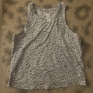 Chic Gray Animal Print Tank Top